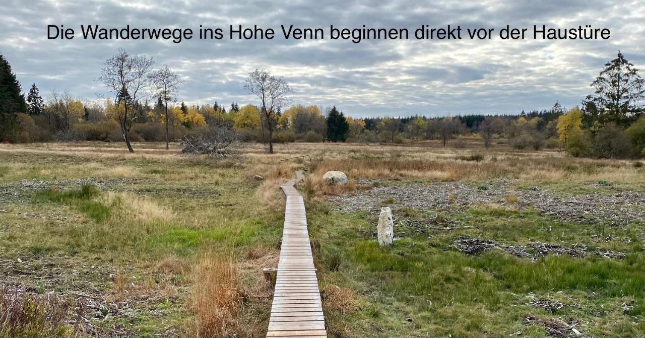 Studio - grosses Wohn-Schlafzimmer - Dachterrasse - Kamin - Küche - Hohes Venn - Monschau - Eifel - Hunde willkommen beim Hof Vierzehnender Exterior foto